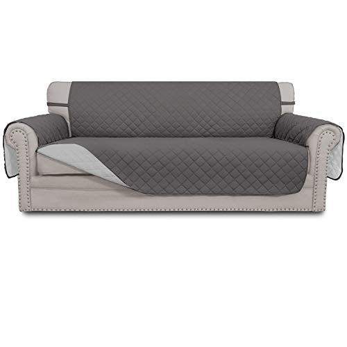 Easy-Going Reversible Couch Cover for 3 Cushion Couch Sofa Cover for Dogs Water Resistant Furniture Protector Cover with F...