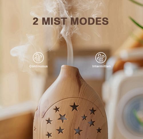 Essential Oil Diffuser,7.1''x3.5'' Diffusers with 3 Aromatherapy Oils Set,Small 200ml Desk Humidifier with 7 LED Colors Ni...
