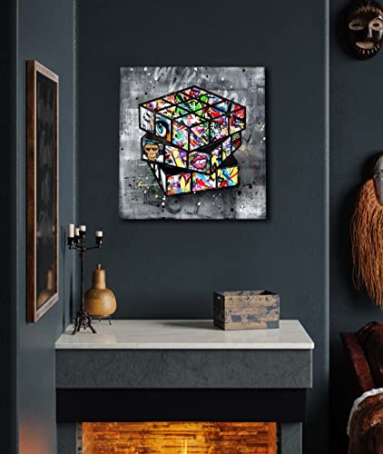 SIXTTART Banksy Canvas Wall-Art for Bedroom - Street Graffiti Wall Art Abstract Painting Pop Art Wall Decor Modern Home Of...