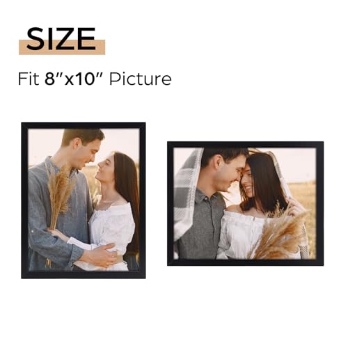 Giftgarden 8x10 Picture Frame Black, 8 by 10 Thin Photo Frame for Wall Tabletop Display, Single