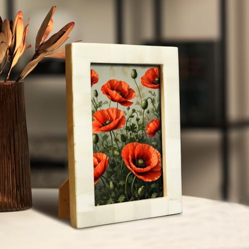 Handicrafts Home White 5x7 Picture Frame for Christmas Decor and Holiday Photo Frame for Modern Minimalist Home Decor, Wed...