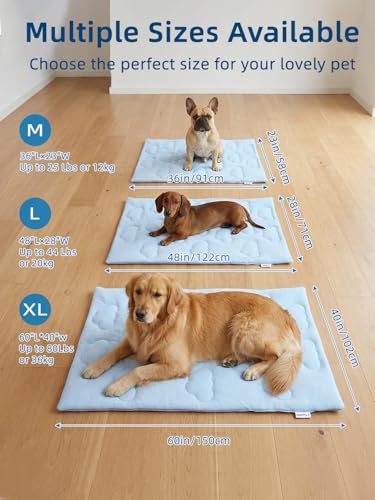 Huafly Dog Cooling Mat,Dual-Sided Cooling Mat for Dogs–Cooling Fabric for Summer,Velvet for All Seasons–Portable for Crat...