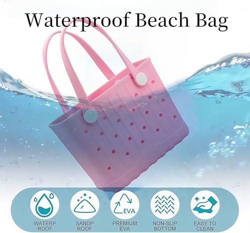 CXY Rubber Tote Bag Small Beach Bag Waterproof Beach Tote Washable Travel Handbag for Sport Boat Market Outdoor