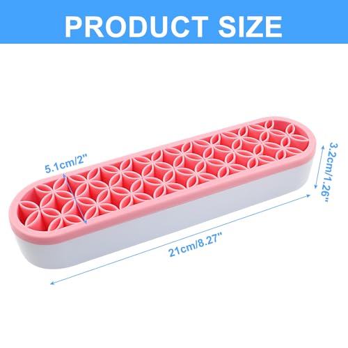 Unlorspy Pink Silica gel Makeup Brush Holder Box Multi-Purpose Silica gel Make Up Brush Storage Stand Rectangle Multipurpo...