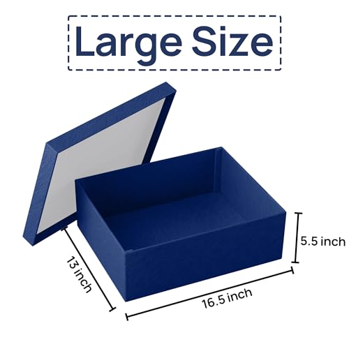 JOYIT Blue Gift Box 16.5''x13''x5.5'' - Large Gift Boxes with Lid for Presents Packaging, Birthday, Christmas, Wedding, An...