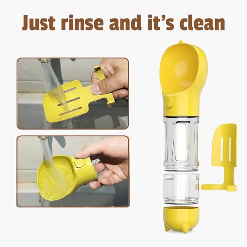 SYMHOBBY Portable Travel Water Collapsible Bowl Set Dispenser for Dog Walking Bag with Water Bottle Holder Small Size Dog ...