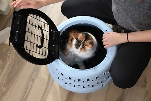 Petmate Get-A-Round Kennel for Cats, up to 20 Pounds, Blue, 19 Inches Wide