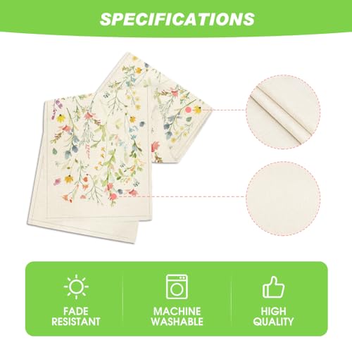Artoid Mode Wildflowers Bloom Flowers Spring Table Runner, Seasonal Summer Floral Kitchen Dining Table Decoration for Home...