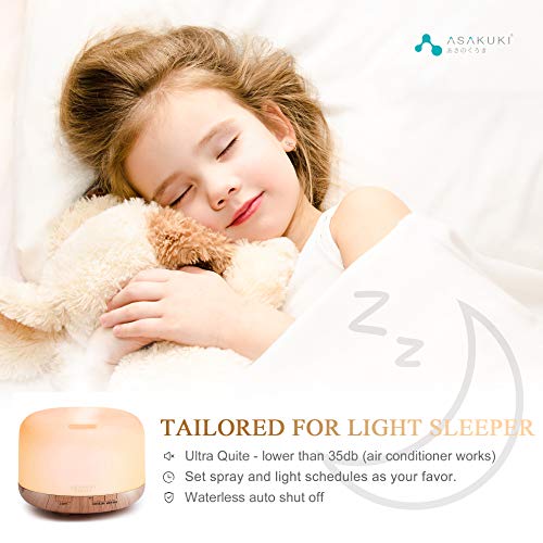 ASAKUKI Smart Wi-Fi Essential Oil Diffuser, App and Voice Control Compatible with Alexa, 500ml Aromatherapy Humidifier for...