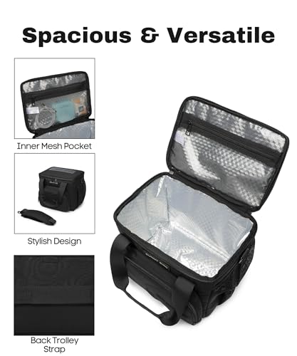 SUNNY BIRD 12L Large Insulated Lunch Bag, Leakproof and Foldable Lunch Cooler Box for Women Adult and Men, Fits 18 Cans (B...