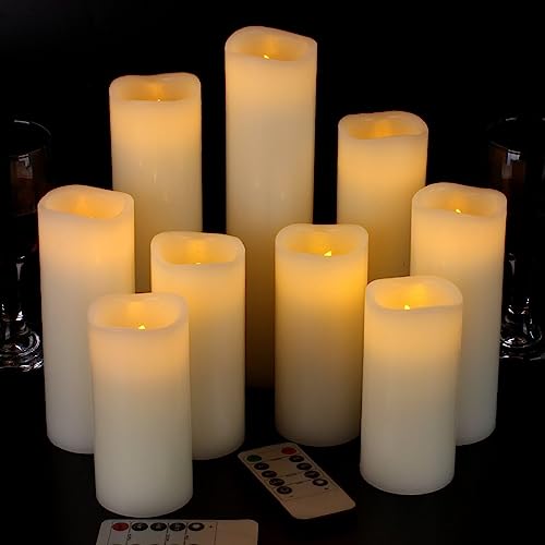 Vinkor Flameless Candles Battery Operated Candles Real Wax Pillar LED Candles with 10-Key Remote and Cycling 24 Hours Time...