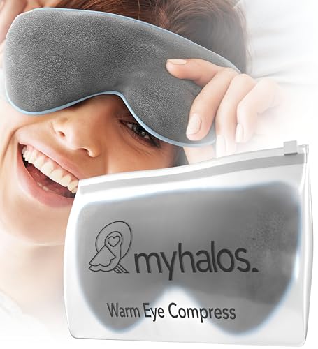 MyHalos® Heated Eye Mask for Dry Eyes - Steam Warm Compress for Eyes - Remove Styes, Chalazion Therapy Warming and Heating...