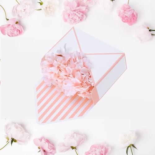 PATIKIL Paper Flower Gift Bags Set, 4 Pcs Paper Bouquet Flower Gift Bag with Handle Small Folding Hand Hold Envelope Box f...