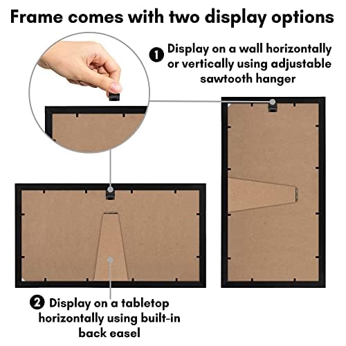 Americanflat 4x6 Collage Picture Frame with Shatter-Resistant Glass - Fits Three 4x6 Photos or Use as One 8x16 Picture Fra...