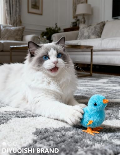 DIYUQISHI 22 Pcs Luxury Cat Toys Set, Indoor Cat Toys for Bored Kittens, Wind-Up Chick Tumbler Mouse Jingle Balls, Interac...