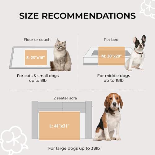 1 Pack 3 Calming Blankets Fluffy Premium Fleece Pet Blanket Soft Sherpa Throw for Dog Puppy Cat Beige Small (23" x16'')