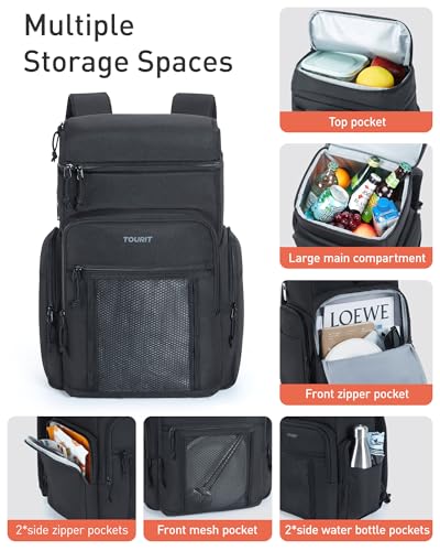 TOURIT Insulated Backpack Cooler: 30 Cans Waterproof Leakproof Soft Cooler Bag Beach Travel Picnic Camping