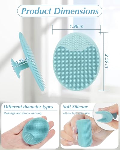 Face Scrubber, 8 PCS Silicone Face Scrubber Exfoliator for Women, Face Cleansing Brush Blackhead Acne Pore Pad for Deep Cl...