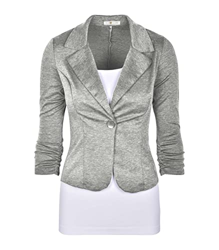Auliné Collection Women's Casual Work Solid Color Knit Blazer