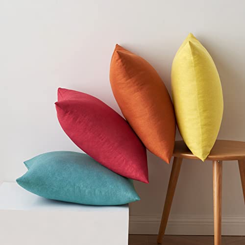 MIULEE Pack of 4 Decorative Outdoor Throw Pillow Covers Linen Waterproof Pillow Covers Farmhouse Cushion Cases for Patio G...