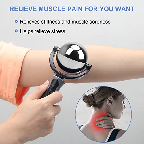 Catcan Cold Massage Roller Ball, Cold Therapy Relief, Portable Fitness Ice Roller Ball with Handle, Great Tool for Back/Ne...