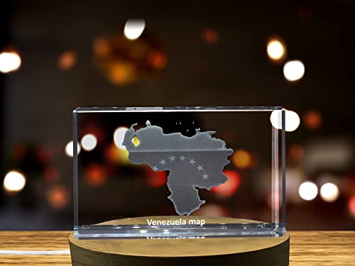 Venezuela 3D Engraved Crystal 3D Engraved Crystal Keepsake/Gift/Decor/Collectible/Souvenir (Small)