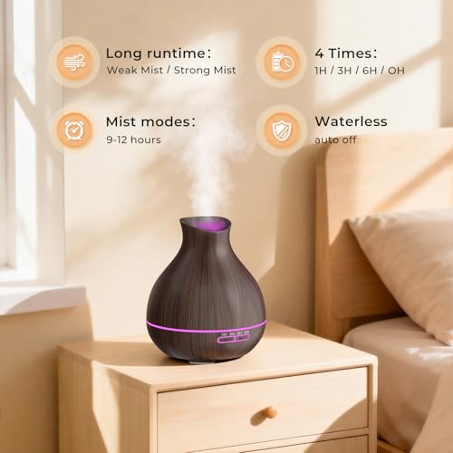 BZseed Aromatherapy Essential Oil Diffuser, 550ml Ultrasonic Fragrant Oil Large Room Humidifier, Diffusers for Home with T...