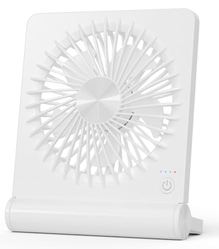 Tevelecin Small Desk Fan,Rechargeable USB Fan Battery Operated,Ultra Quiet, Strong Wind, 3 Speeds Travel Fans