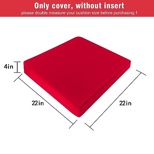 GUEGLSA Waterproof Outdoor Cushion Covers 22x22x4, Patio Replacement Cushion Slipcovers, Chair Cushion Slip Cover, Set of ...