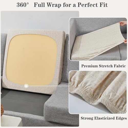 Joy Bubble 8 Pack Outdoor Cushion Covers Water Resistant High Stretch Fit Patio Cushion Covers 180g Couch Seat Slipcovers ...