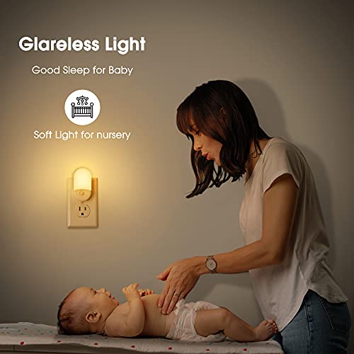 L LOHAS LED Night Lights Plug into Wall, [2 Pack] LED Dimmable Night Light with Light Sensors, 30/60LM Adjustable Brightne...