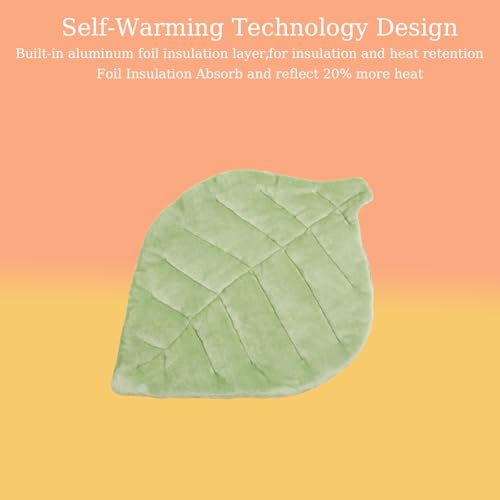 Nimorio Self Warming Cat Leaf Mat,Comfortable Soft Fabric Breathable Cozy Cat Warm Bed Mat with Foil Insulation,Cat Bed Ma...