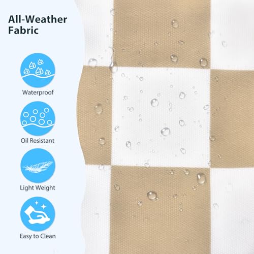 Becokan Beach Bags for Women Checkered Large Beach Tote Bag Zipper Beach Bags Waterproof Sandproof Canvas Swim Pool Bag