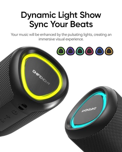 Portable Bluetooth Speaker Beach Vacation Essentials: Powerful Crystal Clear Sound/Dynamic Light/IPX5 Waterproof/All Day P...