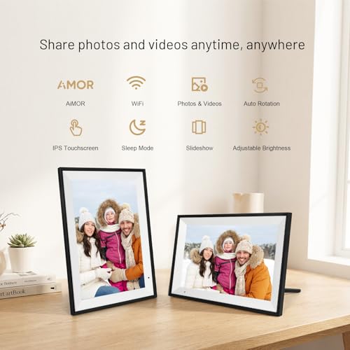 AEEZO Digital Picture Frame, 10.1 Inch Digital Photo Frame with 1280 * 800 HD IPS Touch Screen, Smart Digital Frame Built-...