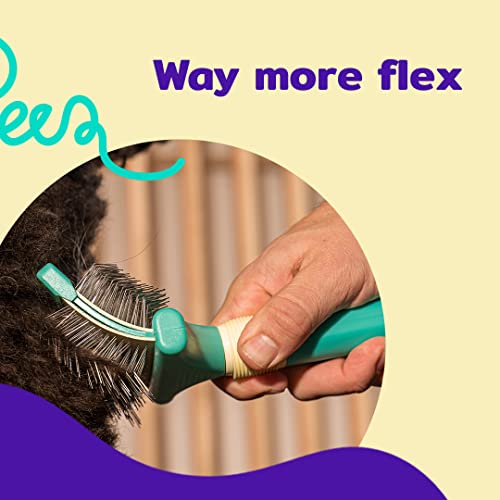 GROOMERSPRO Jelly Pet Double Sided Slicker Brush, Longer Pin, Flexible Head, Fine/Coarse Sides, Removes Unwanted Tangles, ...