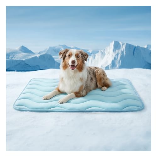 Dog Cooling Mat for Large Dogs, 42"x28" Breathable Self Cooling Crate Mat for Dogs & Cats, QMAX>0.5 Portable Washable Pet ...