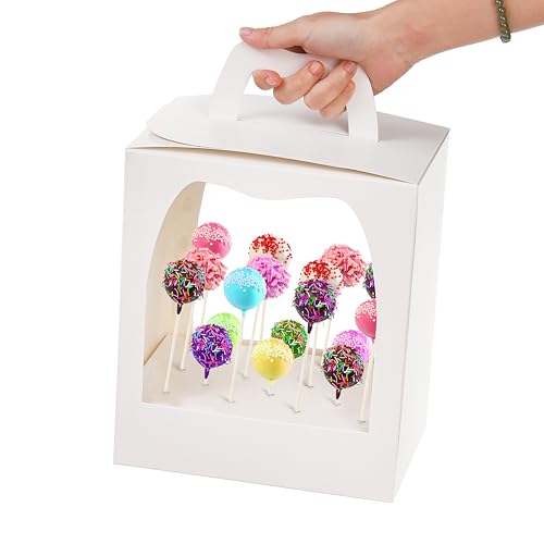 Nicunom 12 Pack Cake Pop Boxes, 18 Holes Cakes Pop Holder Cake Pops Packaging Boxes Gift Cakes Pop Stand Portable Lollipop...