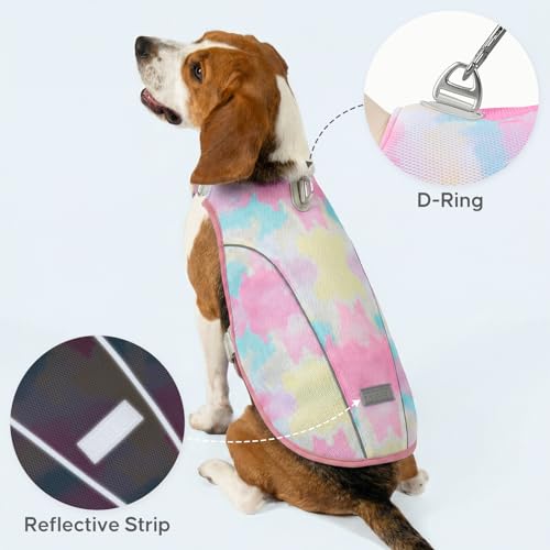 KYEESE Dog Cooling Vest Lightweight Jacket Cooling Vest for Dogs Adjustable Straps Summer with D Ring Breathable Dog Jacke...