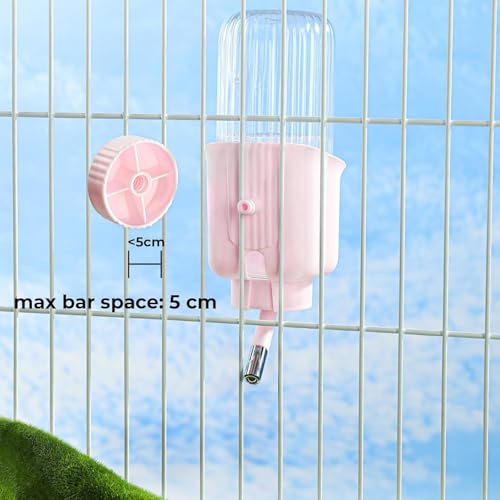 Pet Water Bottle for Cage Crate - 17oz No Drip BPA Free Water Dispenser for Small Animal Rabbit Guinea Pig Chinchilla Ferr...