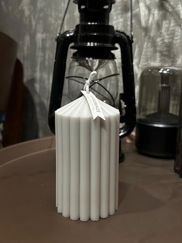 Hyznengu Ribbed Peak Pillar Candle- Large Handmade Scented Soy Wax Candle with Elegant Bubble Aesthetic， Housewarming Gif...