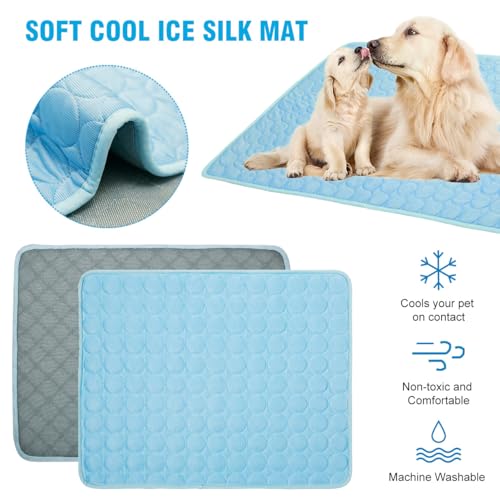 XinChangShangMao Dog Cooling Mat, Q-Max>0.4 Pet Dog Self Cooling Pad, Ice Silk Washable Summer Cool Mat for Cats, Kennels,...