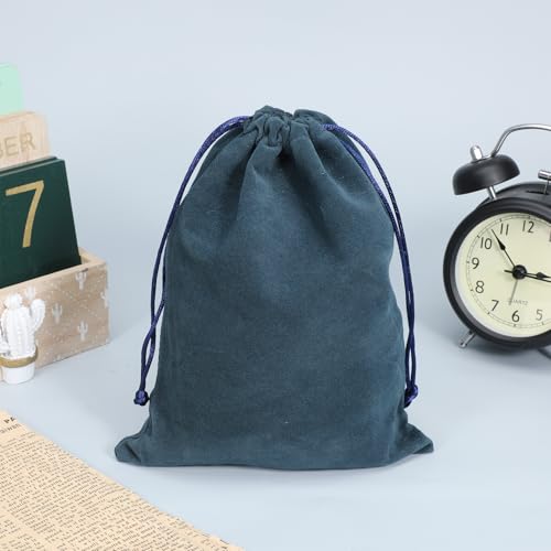 6 Pcs Gift Fabric Cloth Bag 7.8 x 6.2 inch 6 Colors Mixed Velvet Gift Bags Package Drawstring Pouch Soft Velvet Bag with D...