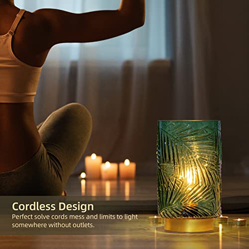 Battery Operated Table Lamp, Cordless Lamps for Home Decor, Battery Powered Nightlight with LED Bulb with Timer, Decorativ...