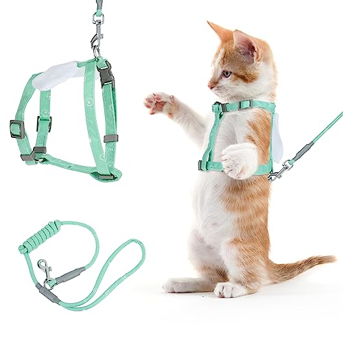 TIESOME Cat Harness and Leash Set, Adjustable Gradient Kitten Harness Escape Proof Harness with Leash for Kitty Outdoor Wa...