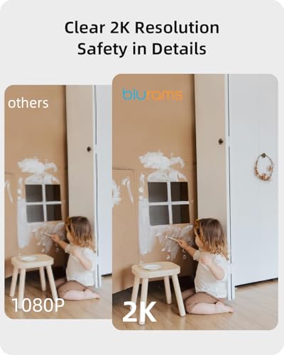 Security Camera 2K, blurams Baby Monitor Dog Camera 360-degree for Home Security w/Smart Motion Tracking, Phone App, IR Ni...