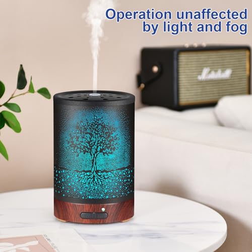 Essential Oil Diffuser- Aromatherapy Diffuser with7 Colors Light and Auto-Off for Women Metal Cool Mist Humidifier for Hom...