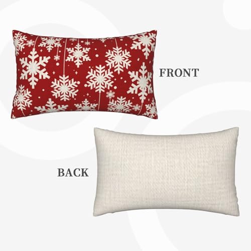 NIDITW Happy Winter Have Yourself A Merry Little Christmas Beautiful Snowflakes Waist Lumbar Red Cotton Burlap Linen Throw...