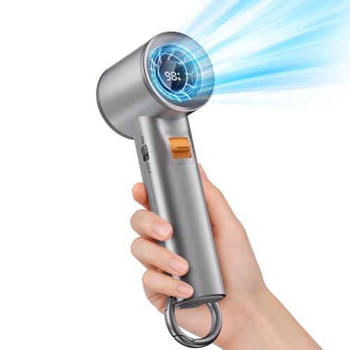 Portable Handheld Turbo Fan for Outdoor - 5000mah Mini Handheld Personal Pocket Fan for Powerful Airflow Wind - 20hrs,100 ...
