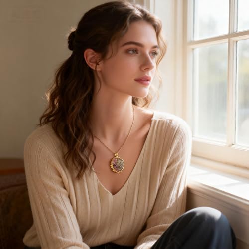 Elondra Birth Flower Necklace,1-12 Birth Month Flower Handmade Pendant Necklaces for Women Personalized Custom Floral Jewe...